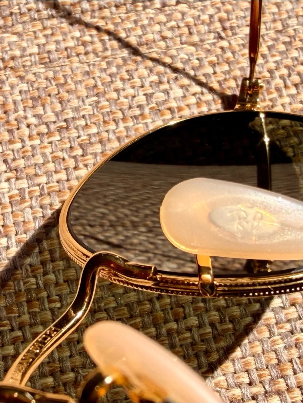 Ray-Ban RB3547 Gold Oval Sunglasses G-15 Green Lenses 51-21 Made Italy